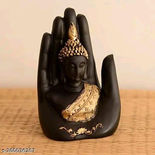 Poly resin Hand Crafted Palm Buddha Showpiece | Home Office Decor Vastu gifts for Home - Vishnupriya Art's 