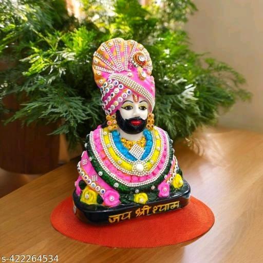 Lord Khatu Shyam Ji Idol Statue God Shyam Dev Spiritual Puja Vastu Figurine - Religious Pooja Gift Item Murti - Vishnupriya Art's 