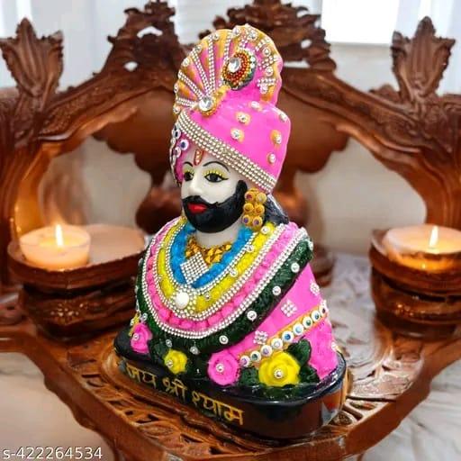 Lord Khatu Shyam Ji Idol Statue God Shyam Dev Spiritual Puja Vastu Figurine - Religious Pooja Gift Item Murti - Vishnupriya Art's 