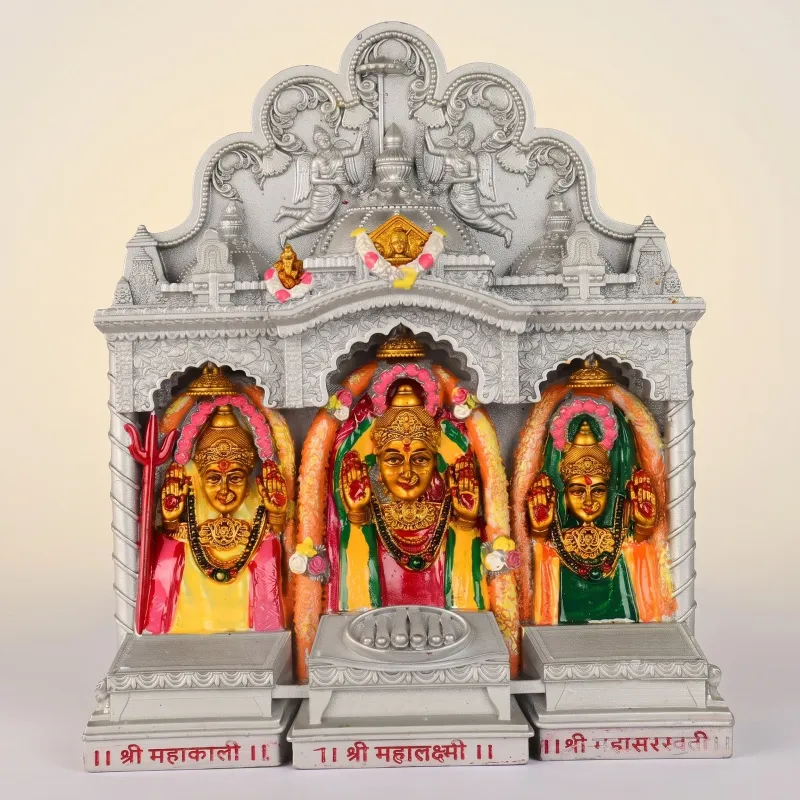 Multicolour Shree Mahalaxmi shrine murti in marble dust