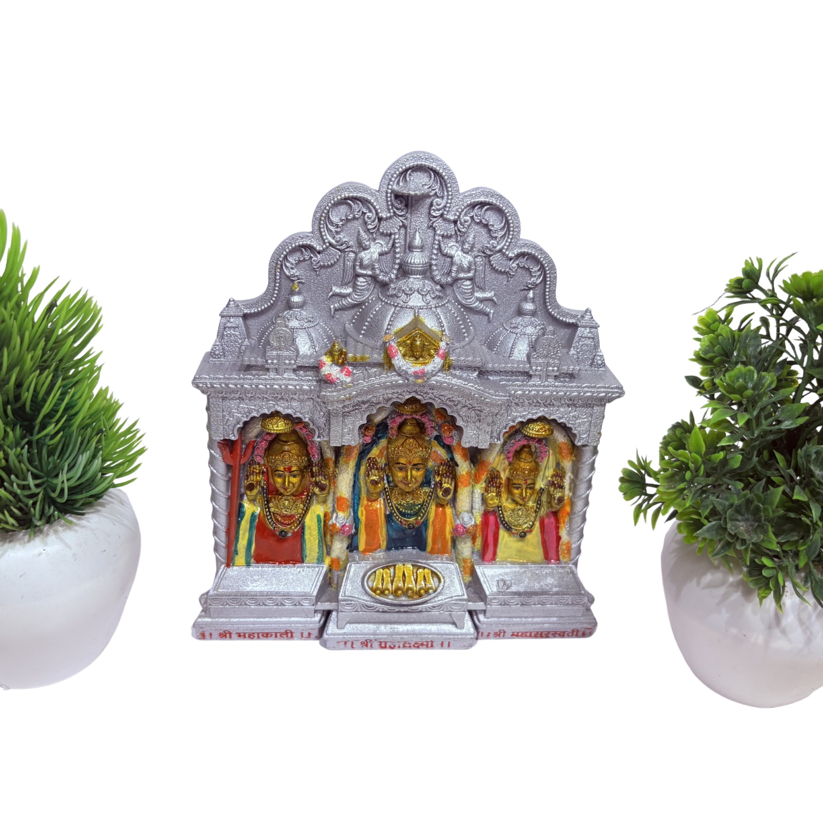 Multicolor marble dust Mahalaxmi murti, 6 inch