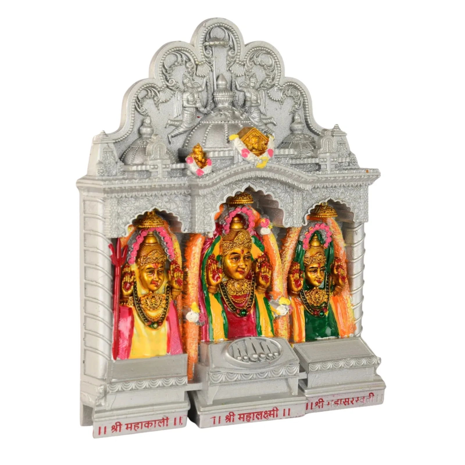 Marble dust Mahalaxmi murti, close view of the base