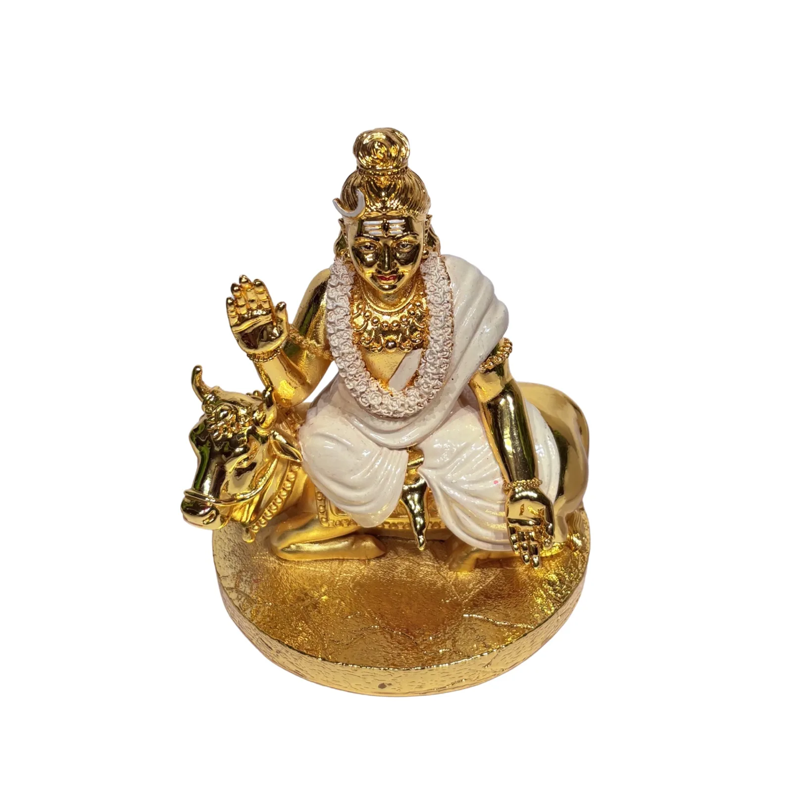 Shiva on Nandi — Gold Plated — view 2